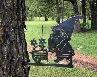 metal gnome garden art