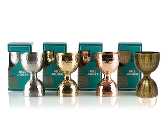 Hammered Bell Jiggers - Luxury Bartender Gifts - Elevated Home Bar Upgrade