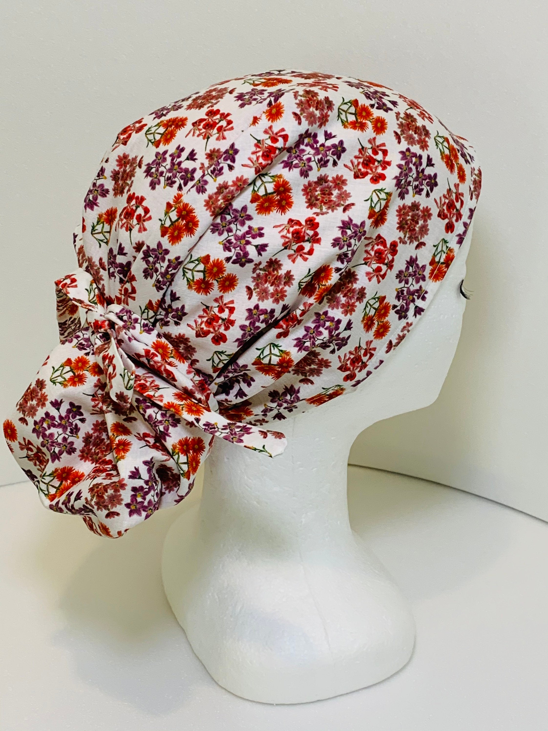 Satin lined Scrub Cap/Ponytail Scrub Red Etsy