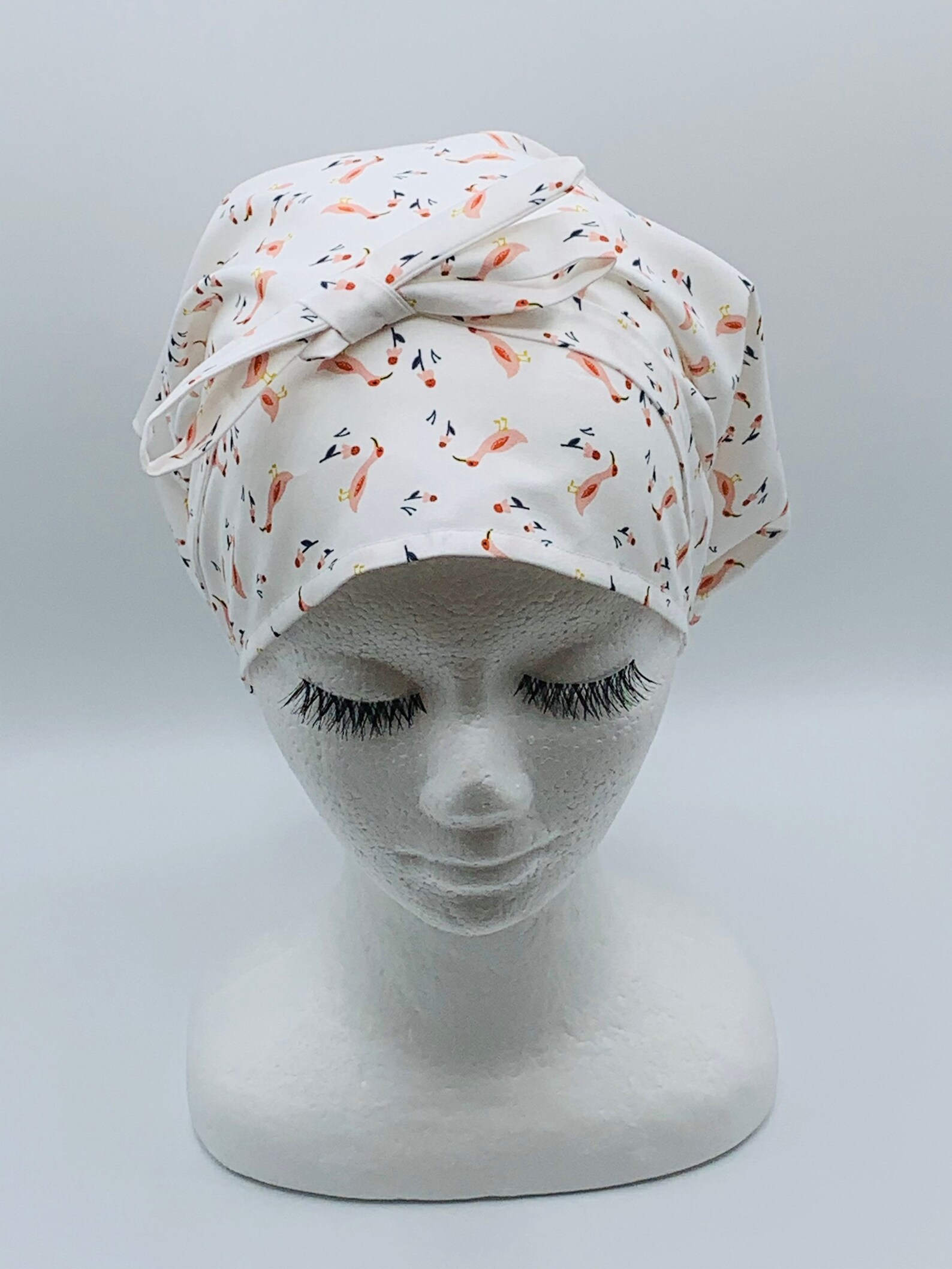 White Ponytail Scrub Cap for Women Silk Satin Nurse Etsy