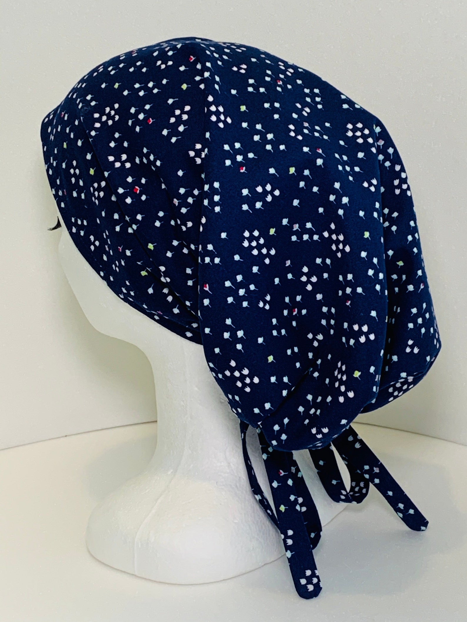 Satin lined Scrub Cap/Ponytail Scrub Blue Mini Etsy