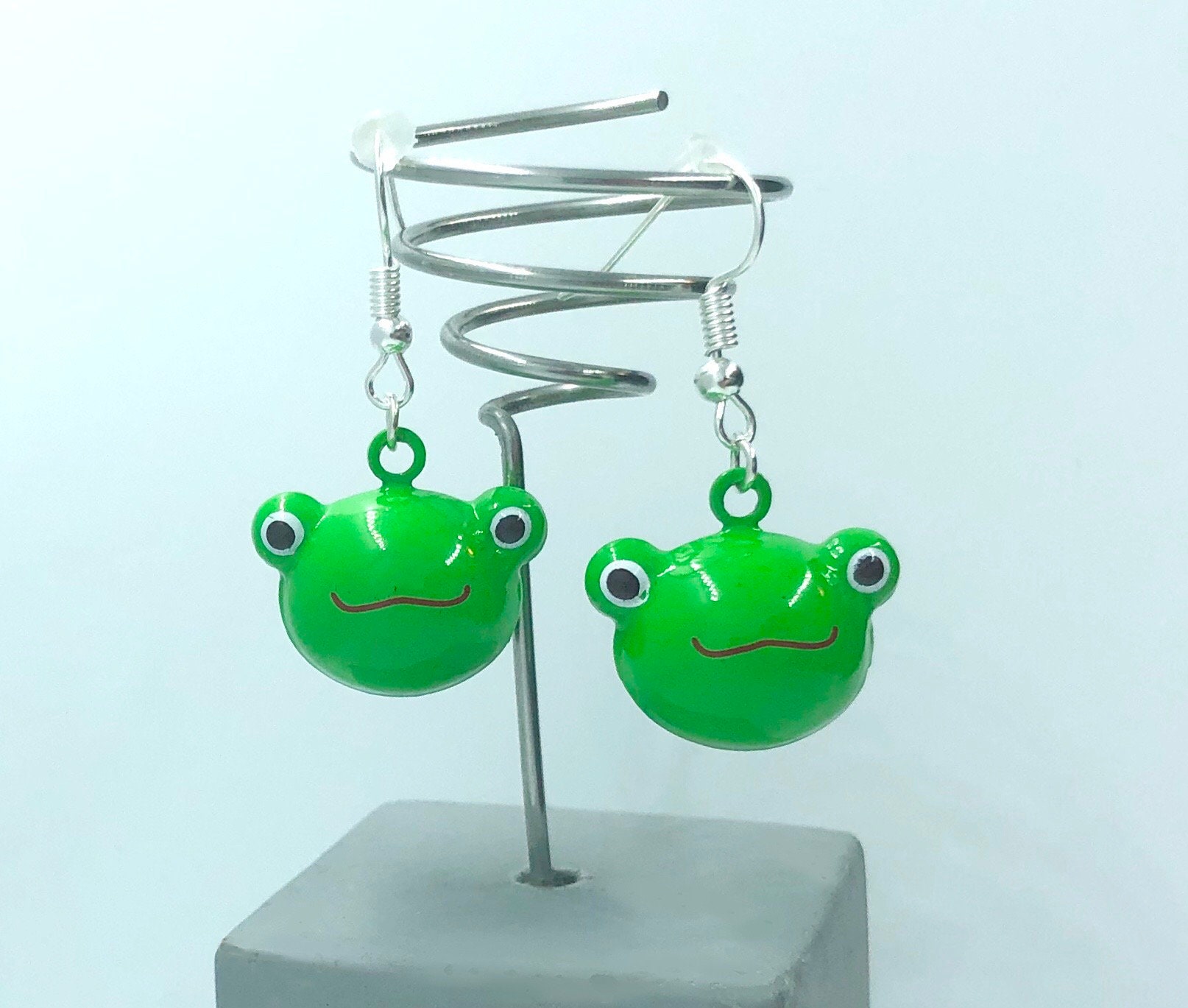 Novelty Jingle Bell Frog Earrings Cute Frog Earrings Etsy