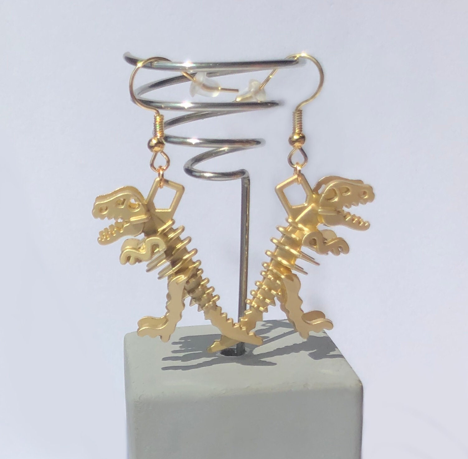 Dinosaur Skeleton Earrings T.Rex Earrings Animal Earrings Etsy