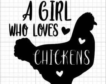 Girl Who Loves Chickens Sticker