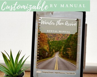 Customizable | RV Rental Manual | Digital or Print | Wander Then Arrive® For RVs, 5th Wheels or Travel Trailers - PDF Version