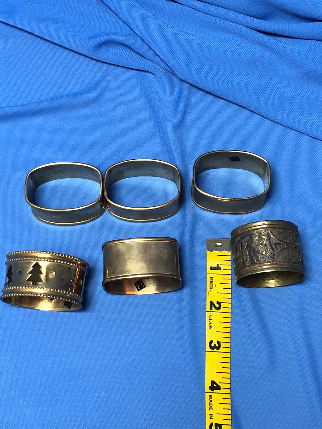 6 Vintage Brass Napkin Rings Etsy
