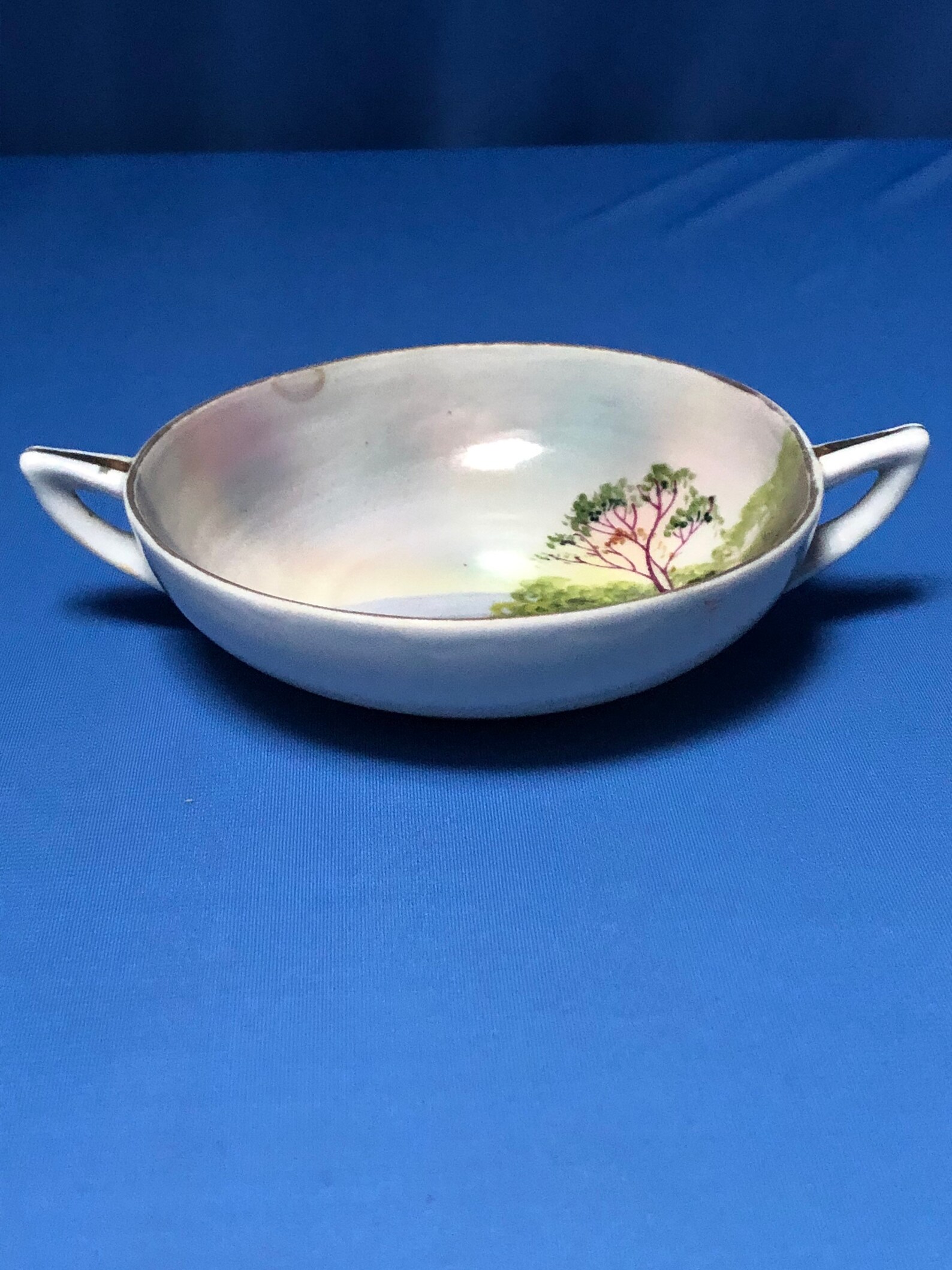 Vintage hand painted Nippon bowl with handles Etsy