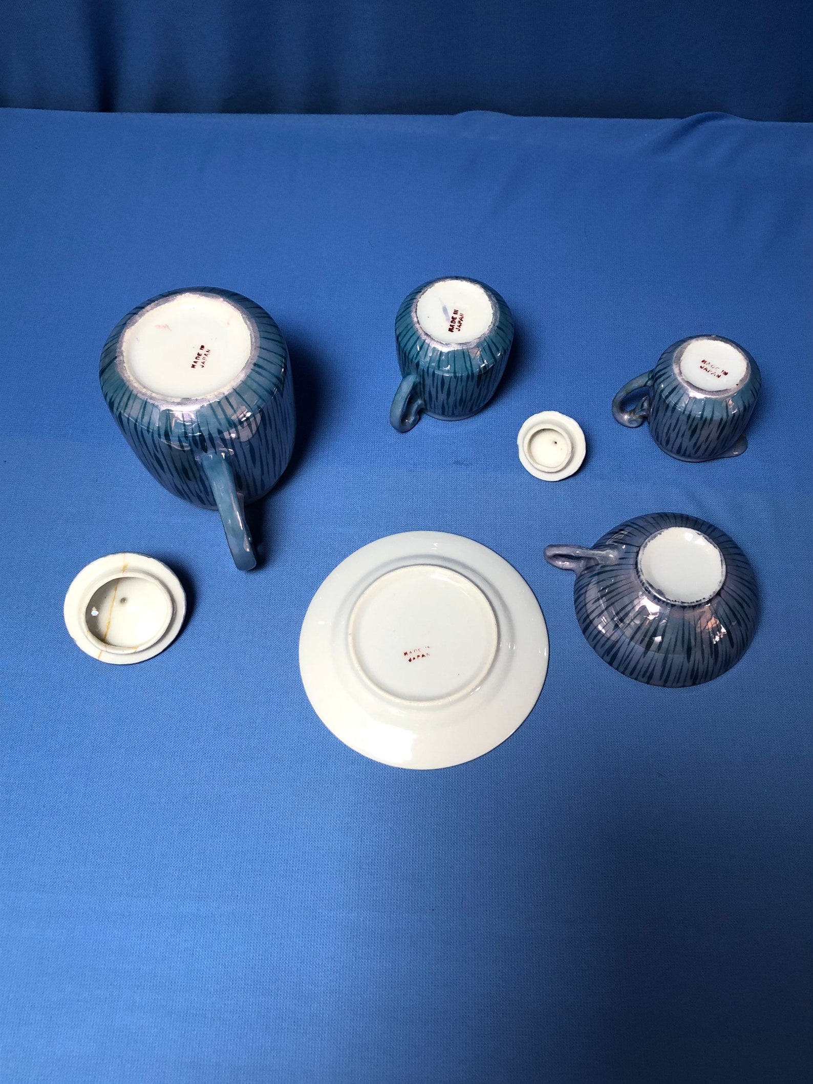 Small blue tea set Made in Japan Etsy