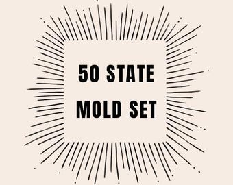 50 State Freshie Mold Set, Home State Freshie Molds, USA Freshie Molds, Beginner Aroma Bead Molds, United States Freshie Molds, Bulk Molds