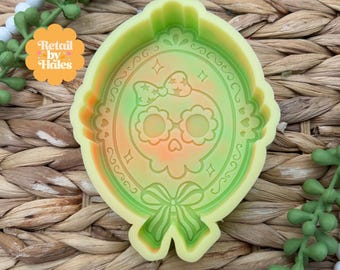 Skull in Frame Mold, Cute Halloween Freshie Mold, Popular Halloween Freshie Mold, Skull Silicone Mold, Boho Halloween Freshie Mold