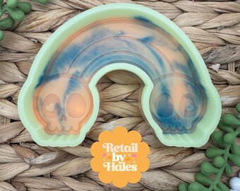 Skull Rainbow Mold, Cute Halloween Freshie Mold, Popular Halloween Freshie Mold, Skull Silicone Mold, Boho Halloween Freshie Mold