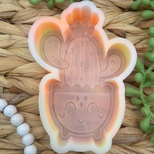 Happy Cactus Freshie Mold, freshie making supplies, plant freshie molds, desert silicone mold, succulent freshie design, high quality molds