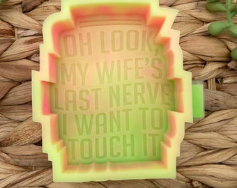 My Wife's Last Nerve Mold, Funny Husband Freshie Mold, Dad Joke Silicone Mold, Father's Day Molds, Freshie Molds for Men, Freshie supplies