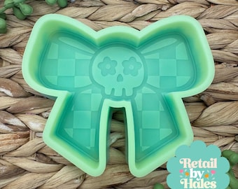 Skull Bow Mold, Cute Halloween Freshie Mold, Popular Halloween Freshie Mold, Skull Silicone Mold, Boho Halloween Freshie Mold