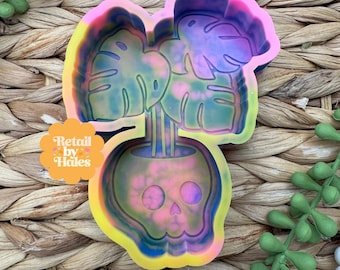 Skull Planter Mold, Cute Halloween Freshie Mold, Witchy Freshie Mold, Monstera Freshie Mold, Spooky Freshie Molds, Skull Plant freshie mold