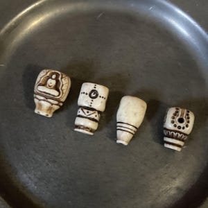 Tibetan Yak Bone Guru Beads - Handmade in Tibet, Mixed Styles (Group 3)