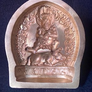 Yamantaka Vajrabhairava Self-Generated Form Tsa Tsa Mold - Brass, Large, High Details