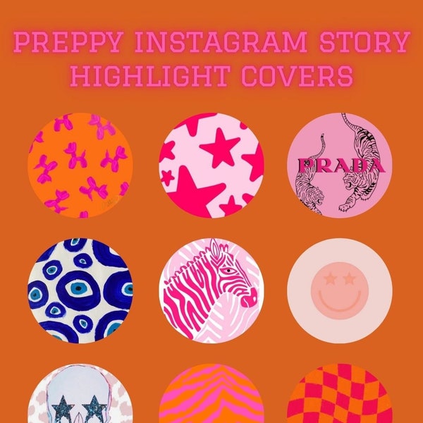 Preppy Instagram Story Highlight Covers Digital Download