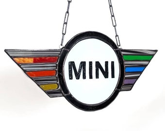 MINI Bmw Logo Motorhead Stained Glass Art Car Enthusiast Lover Motorhead Cooper BMW LGBT Unique Gift Racing