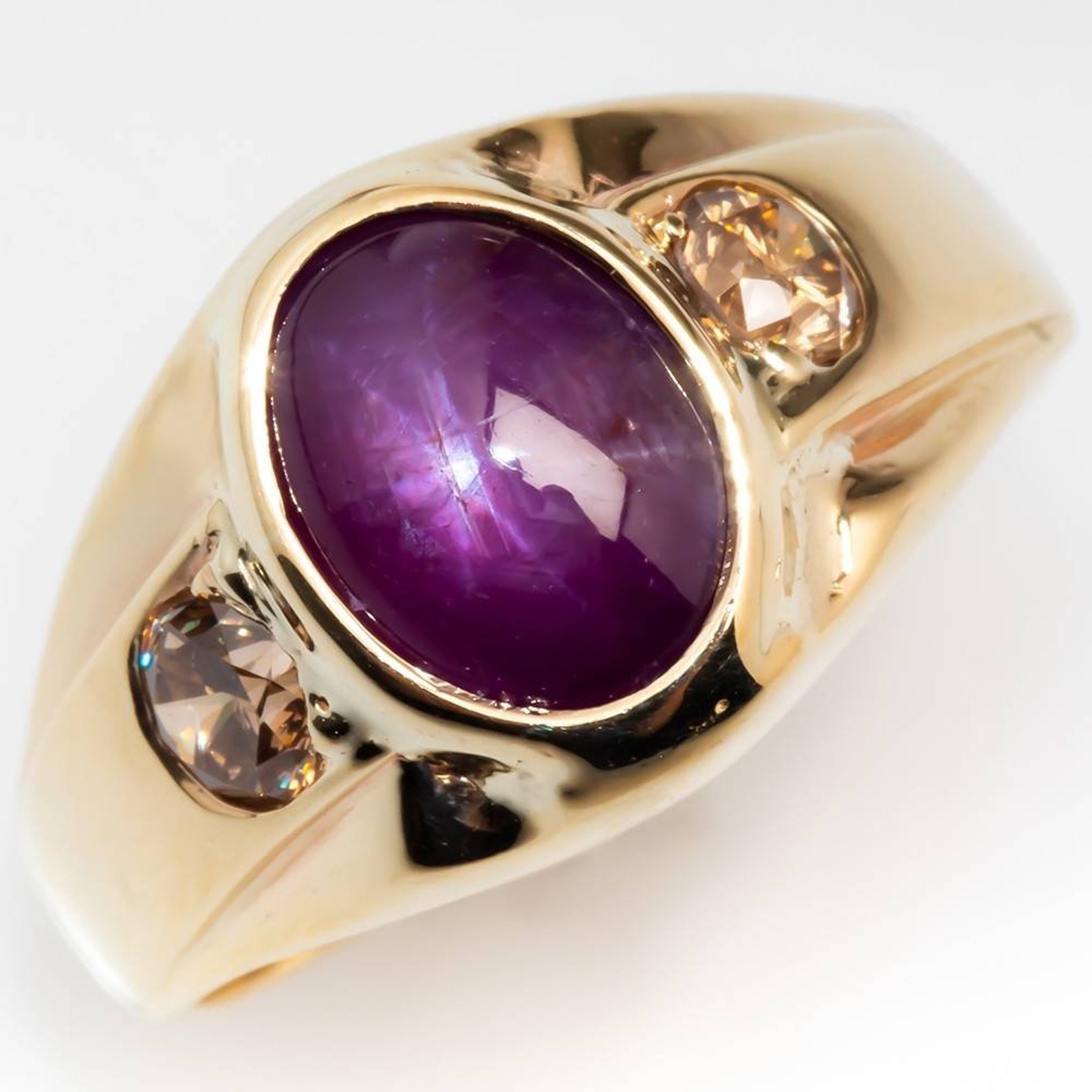 Ruby Star Ring / 925 Sterling Silver / Gold Plated Ring / | Etsy