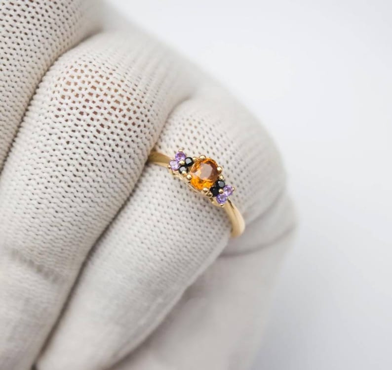 Citrine Ring Anniversary Ring Citrine Silver Ring Natural Citrine Ring Natural Citrine Ring 925 Sterling Silver Gift For Her