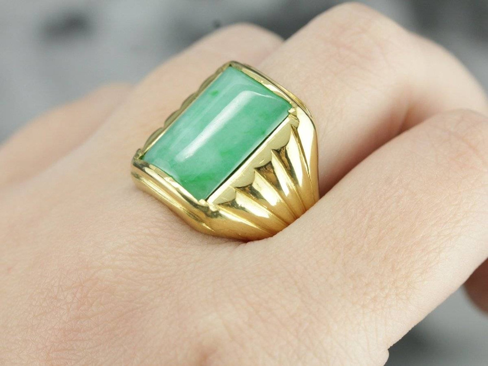 Herren Jade Ring grüne Jade Ring Nephrite Jade Ring Mens Etsy