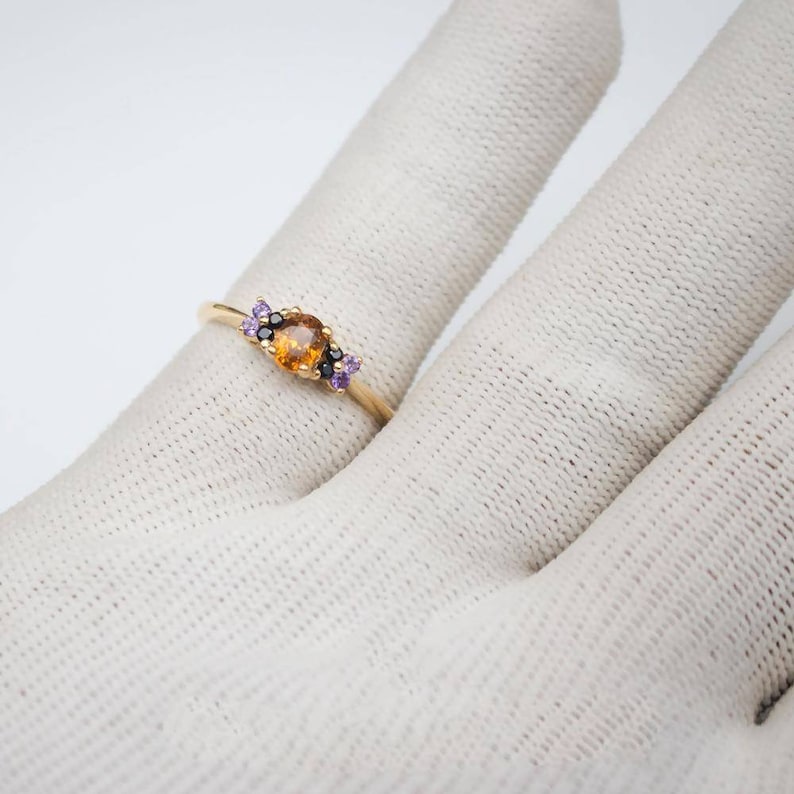 Citrine Ring Anniversary Ring Citrine Silver Ring Natural Citrine Ring Natural Citrine Ring 925 Sterling Silver Gift For Her