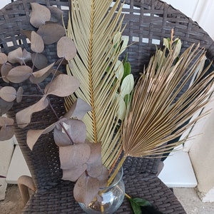 MIX Bouquet Dried Palms Eucalyptus Manuka Branch, Organic Tropical Bunch, Natural Dry Home Decor, Wedding Tropic Bouquet, Beach Decor