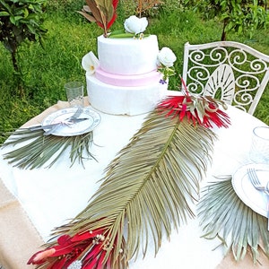 Natural Dried Palm Arrangement 22/40&quot;, Palm Leaf for Plate, Palm Cake Topper, Palm Arch, Wall Palm Decor, Table Palm Design, Beach Wedding