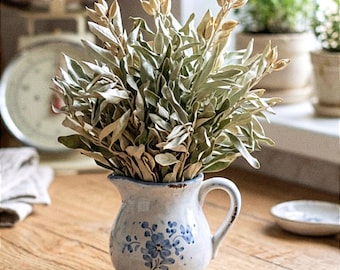 Natural Dried Preserved Olive Bouquet, Greenery Olive Branches, Rustic Table Home Decor