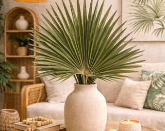 Dried Green Sun Palm Leaf: Organic Tropical Decor, Boho Wedding