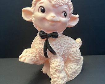 Ashland Vintage Smiling Rubber Lamb with Squeaker Toy 1940's Size 9" x 7" x 4"