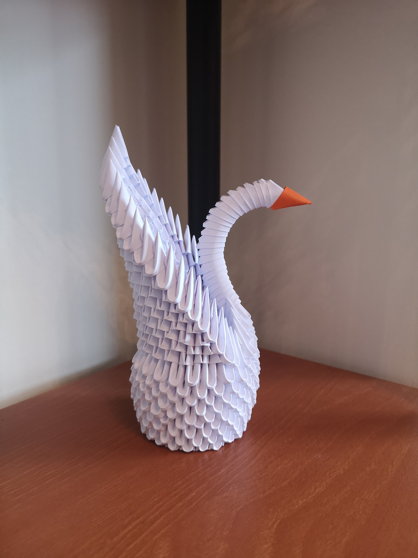 White Elegant 3D Origami Swan 470 pieces Handmade Etsy
