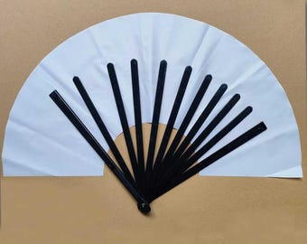 13" Clacking Fan Blank: Polyester Sublimation Folding Fan for Heat Press