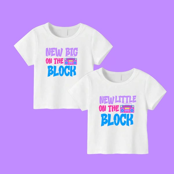 90s Boombox, New Little on the Block Sorority Big Little T-Shirt