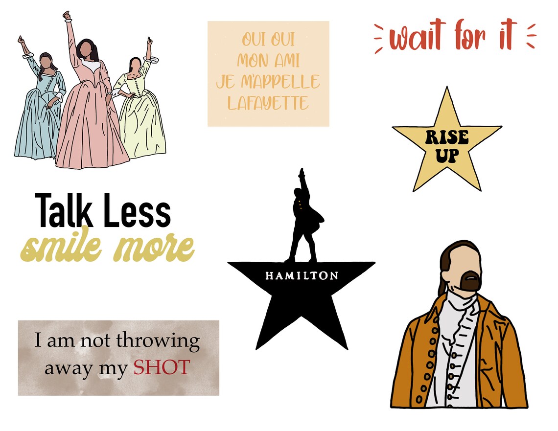 Hamilton Sticker Pack/ Hamilton Stickers/ Hamilton Lyrics/ Etsy