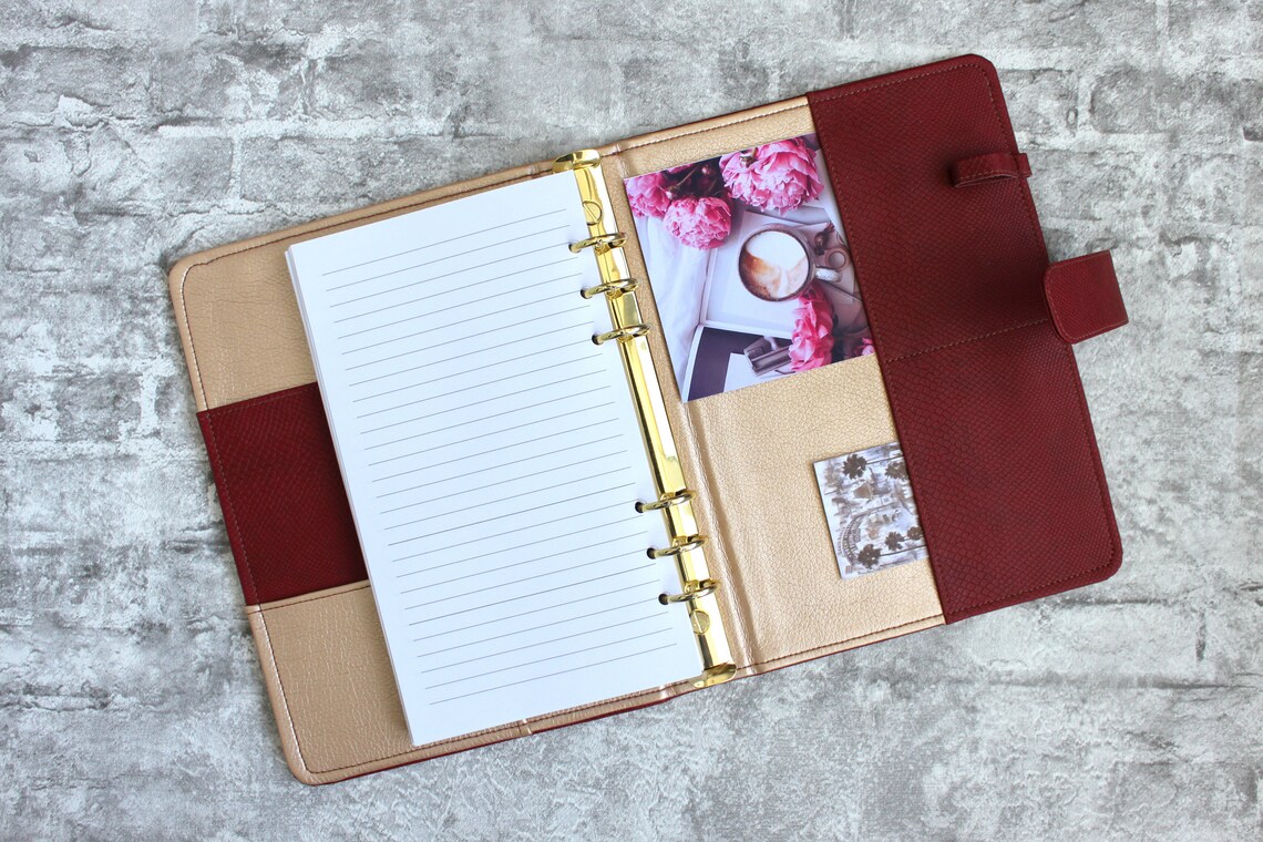 Planner refillable cover / Cover with rings / Notebook with Etsy