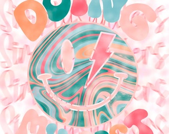 Doing My Best PNG, Colorful Smiley Face Sublimation (Digital Download)