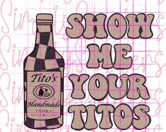 Show me your Tito's checkered PNG Sublimation Digital Download (alcohol, vodka png)