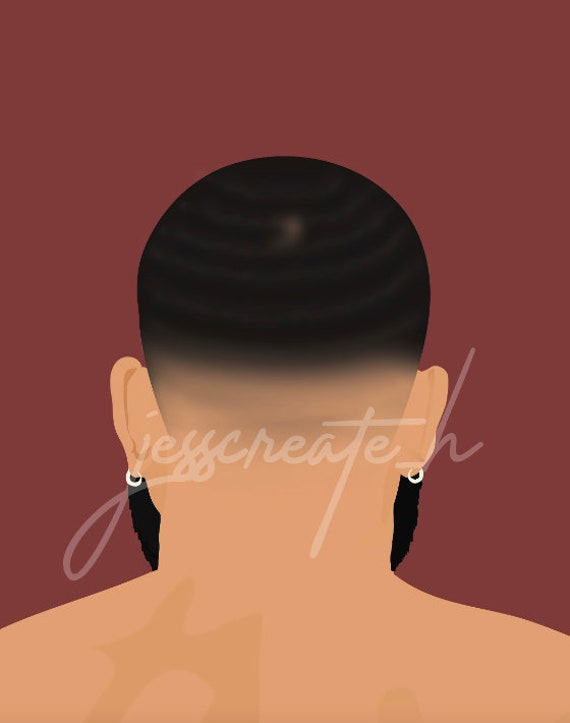 Fade Black Men Hair Wall Art 8x10in. Etsy