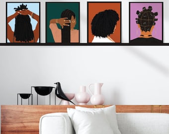 Black Hair-kunstset, deel I (4), 8 x 10 inch, prints