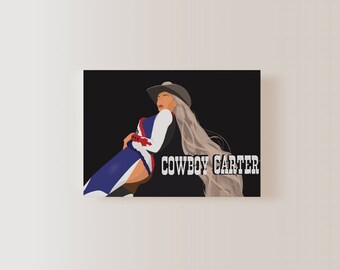 Beyonce cowboy Carter kunstafdruk 5 x 7 in