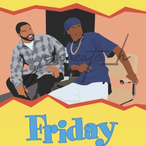 Friday 90s Black Movie Wall Art 8x10in.