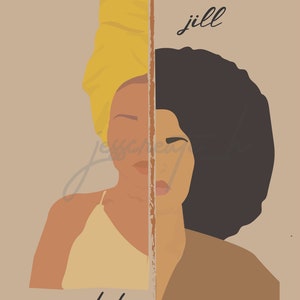 Décoration murale Erykah Badu et Jill Scott Verzuz 5 x 7 po., 8 x 10 po.