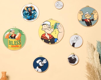 Popeye Comic Art Prints: Kids Room Nursery Decor, Set of 8