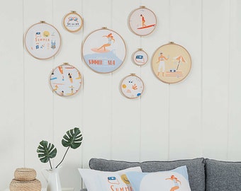 Summer Wall Decor Hoops & Pillow Covers: Coastal Style