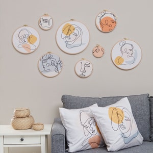 Ladies First Octa,Wall Decor Hoops,Pillow Covers,Embroidery Hoop,Wall Hanging,Wall Decor,Ladies,Pastel,Woman,Unique,Cotton,Christmas gift