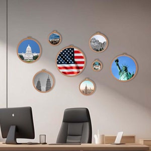 American Flag Wall Art Print Set, USA Flag, Trendy Unique Home Decor, American Flag Patriotic Gift, 4th of July, Independence Day Gift