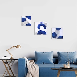 Blue Point,Wall decor,Wall hanging art,Contemporary home decor,Gift for her, Unique home art,