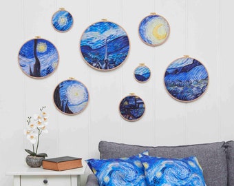 Starry Night Van Gogh Print Set: Framed Gallery Wall Art